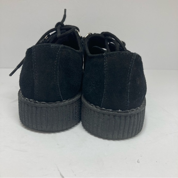 T.U.K Black Suede Viva Low Creeper Size womens 8 Mens 6 Shoes Low Platform - Picture 11 of 14